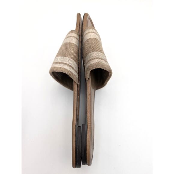 Tory Burch Double T Jacquard Slide Sandals Cammello/ash White Size US11M EU42 - Picture 9 of 12